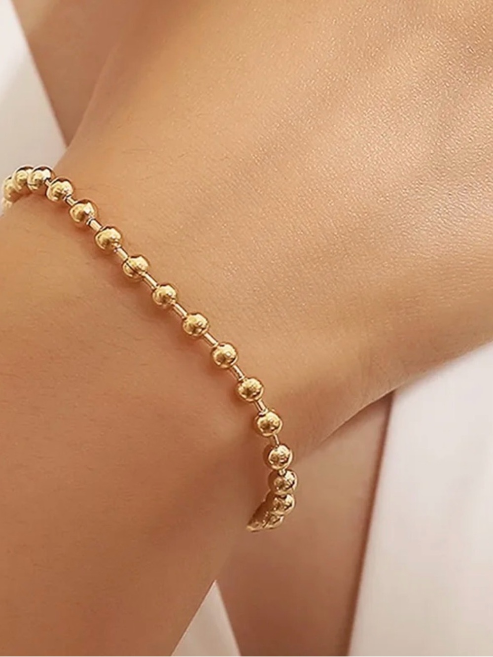 Gold Beaded Bracelet | PVD-Coated Stainless Steel